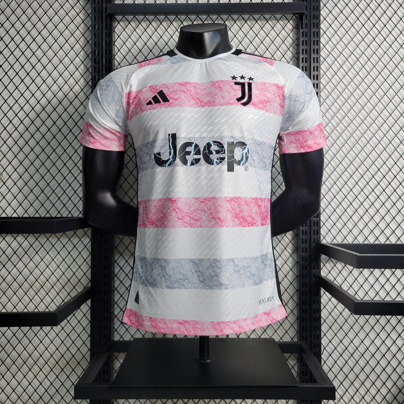 Camisa Juventus II 23/24 Rosa com Branco - Adidas - Masculino Jogador