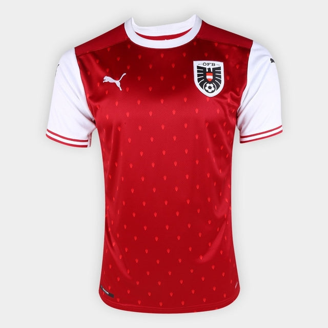 Camisa Seleção Áustria I 21/22 Puma - Vermelho e Branco