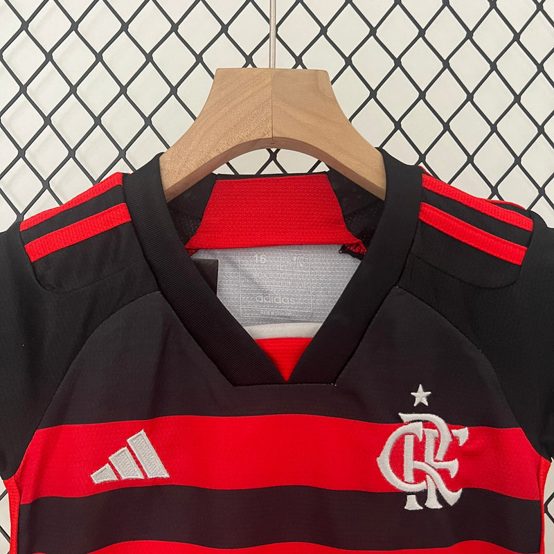 Kit Infantil Flamengo I 24/25 - Adidas - Vermelho e Preto